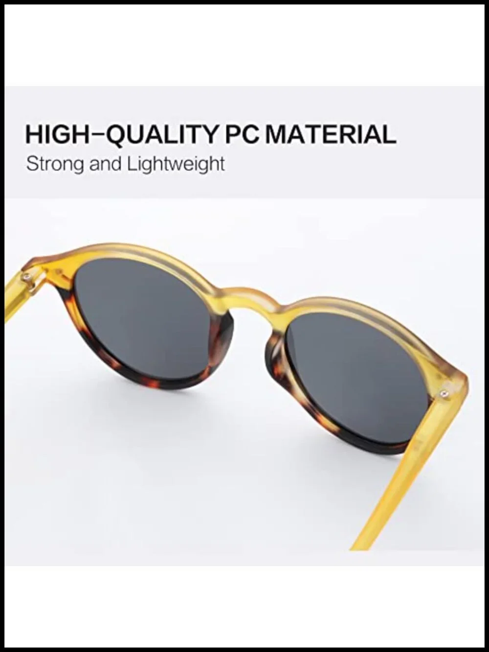 Polarized Round Sunglasses for Men Women Retro Classic TAC Lens